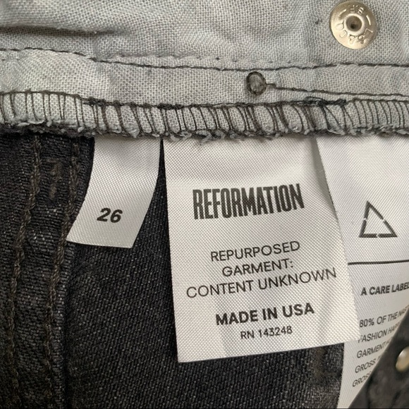 Reformation X Levis Button Fly Black Jeans Size 26 0160 - Picture 6 of 9